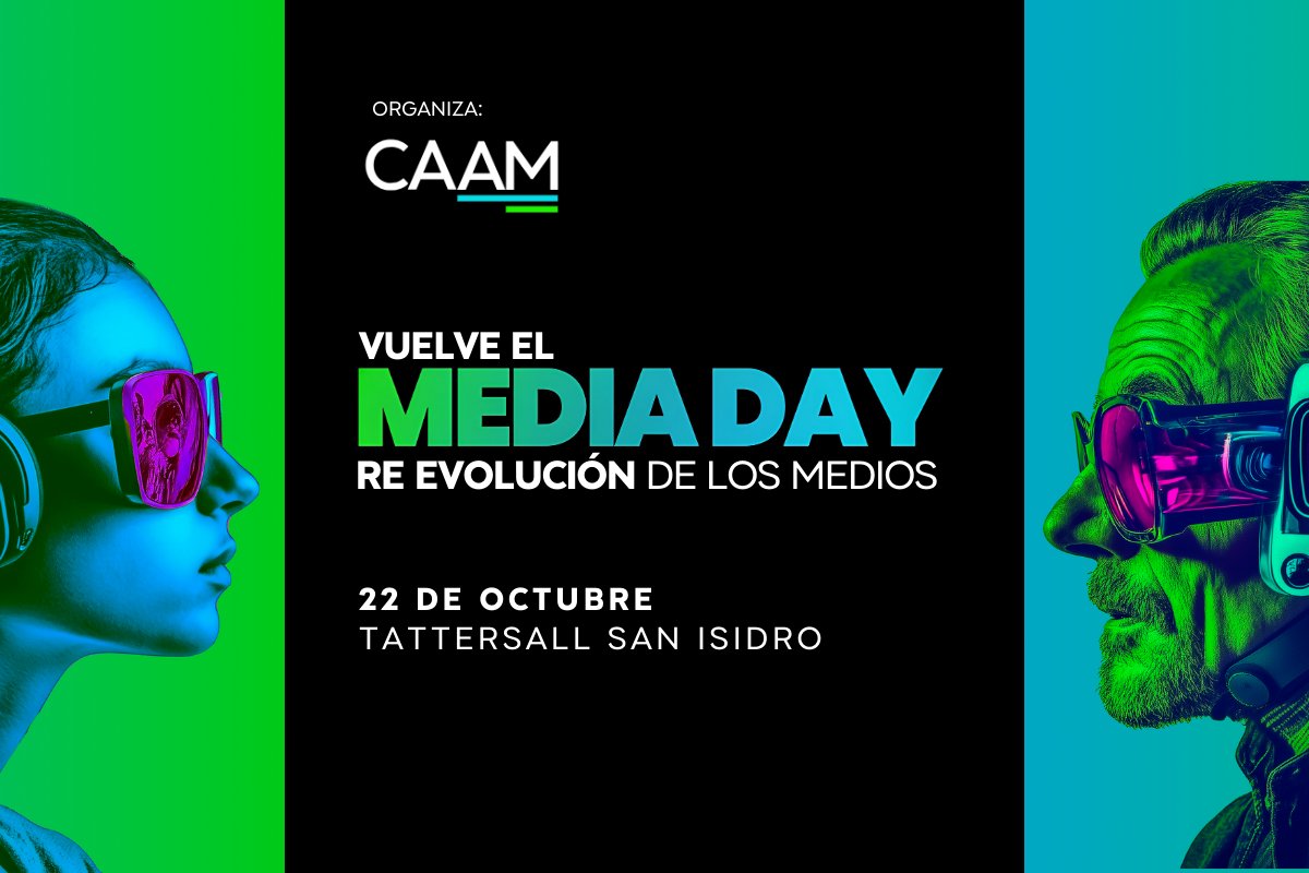 Vuelve el 𝐌𝐞𝐝𝐢𝐚 𝐃𝐚𝐲 de la <a href="/CAAMargOficial/">CAAM | Cámara Argentina de Agencias de Medios</a>
𝑅𝑒-𝑒𝑣𝑜𝑙𝑢𝑐𝑖𝑜́𝑛 𝑑𝑒 𝑙𝑜𝑠 𝑚𝑒𝑑𝑖𝑜𝑠
dossiernet.com/articulo/vuelv… <a href="/agenciamidios/">Midios</a> 
Se esperan más de 30 speakers, y la asistencia de 800 participantes