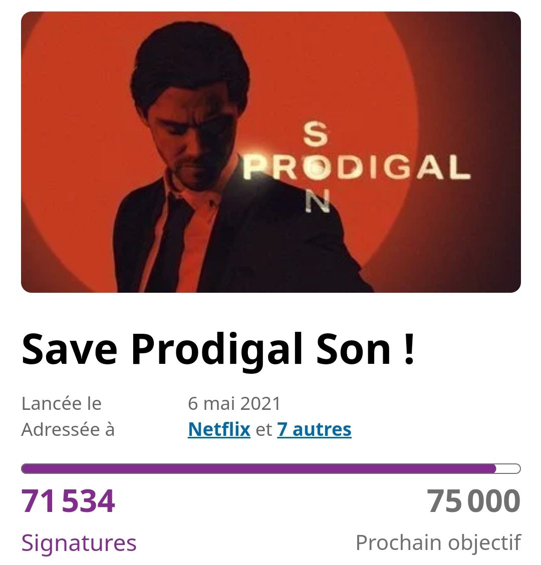 Just a friendly reminder to sign the petition if you haven't already and share it!
#SaveProdigalSon #ProdigalSon       
We are currently at 71,534 signatures 🥳
Next step 71,6k!
change.org/p/save-prodiga…