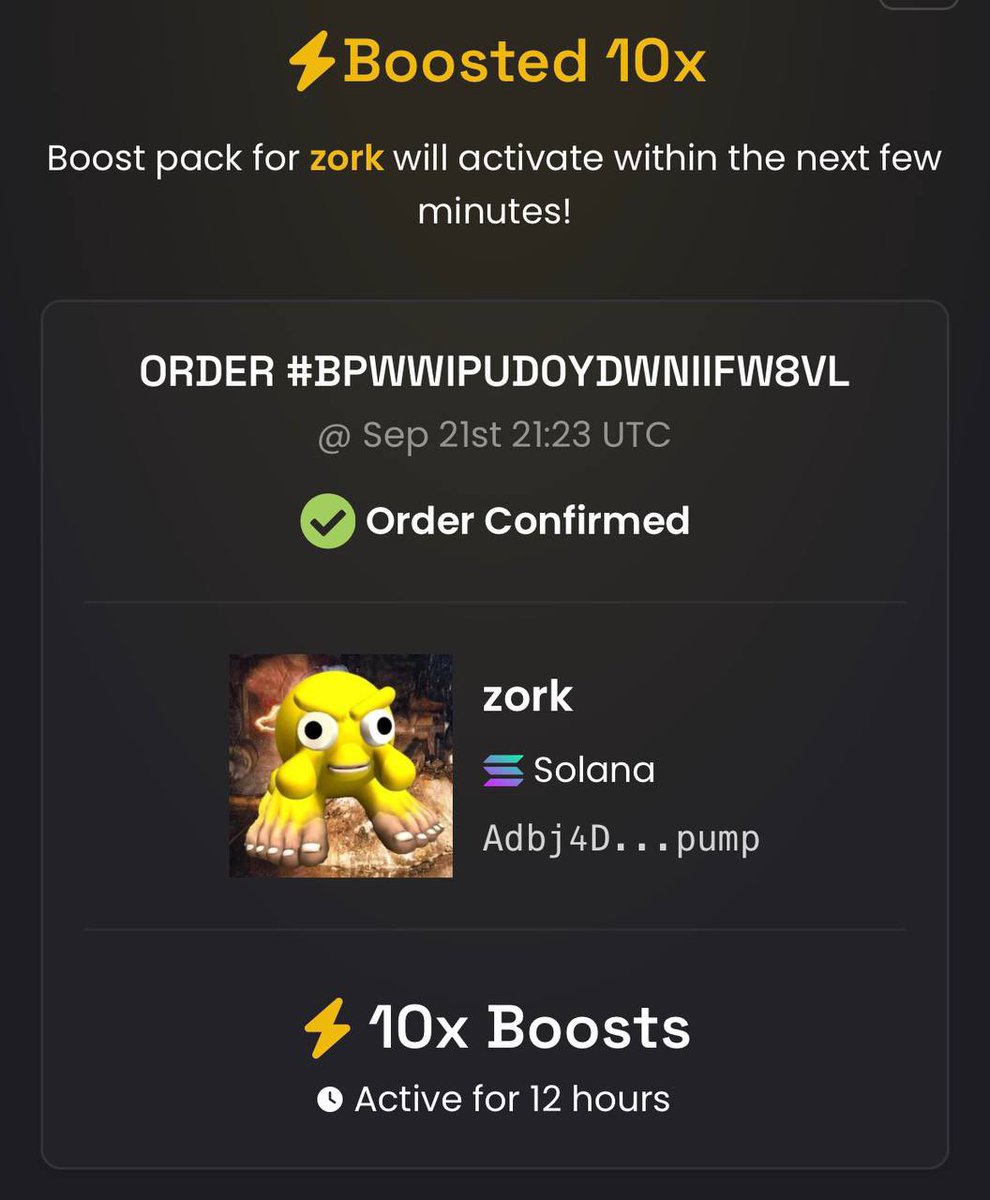 ZorkCTO_'s tweet photo. Dex boost paid

$ZORK ahhhhhh https://t.co/iafvTAOc97