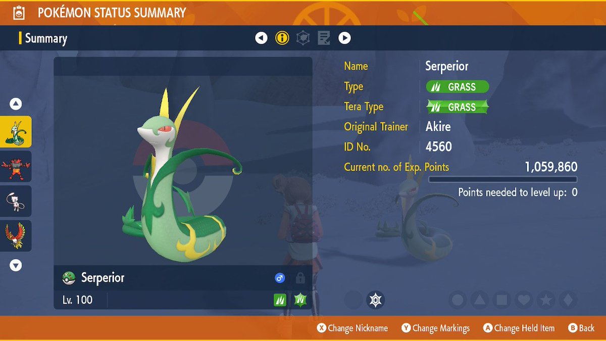 KittyAkire's tweet photo. Serperior stats from the 7 star tera raid 🐍 #PokemonScarletViolet #NintentoSwitch https://t.co/b7O1vGZfAV