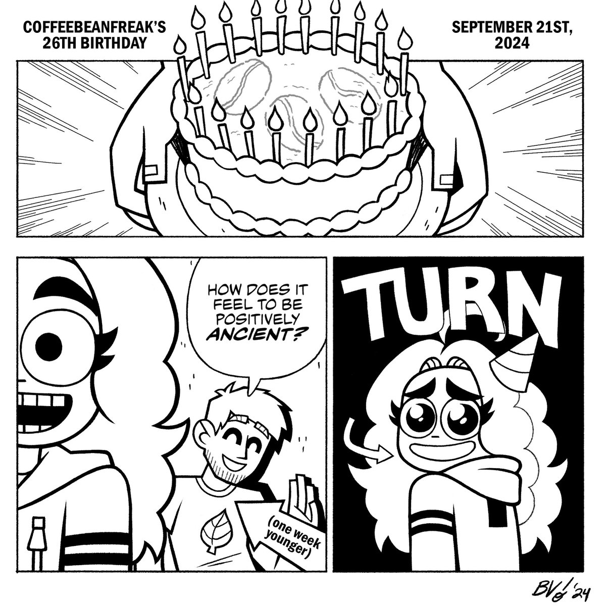 coffeebeanfreak's tweet photo. I’m secretly old now! 🎂🙏🏼 Scott Pilgrim panel redraw, it felt fitting Lmao 😭 https://t.co/S9f5hcpHzt