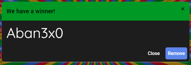 Nineteenth person out! Come back in 30 minutes for the next elimination!