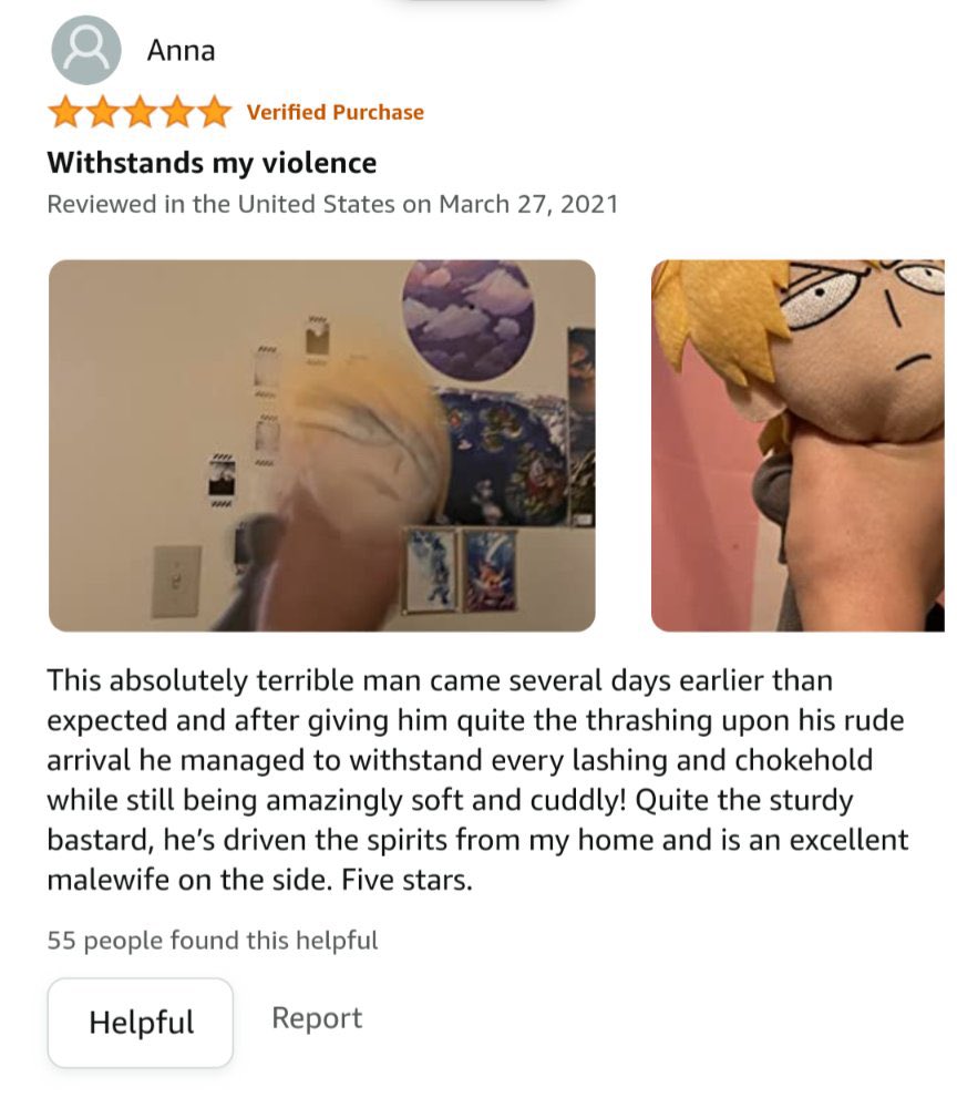 tanijrou's tweet photo. This just reminds me of the amazon reviews for the mob plush vs the reigen plush 😭 https://t.co/5Y81gMCEzR