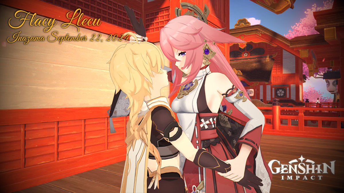 flacyllecu's tweet image. #YaeMiko keep #Aether in grand narukami shrine for longer time #YaeTher #FlacyLlecu