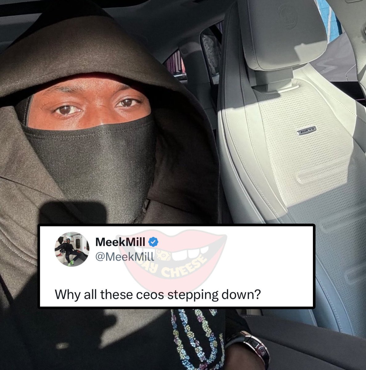 SaycheeseDGTL's tweet photo. Meek Mill is curious as to why so many CEOs have been stepping down https://t.co/wW6bF58JCO