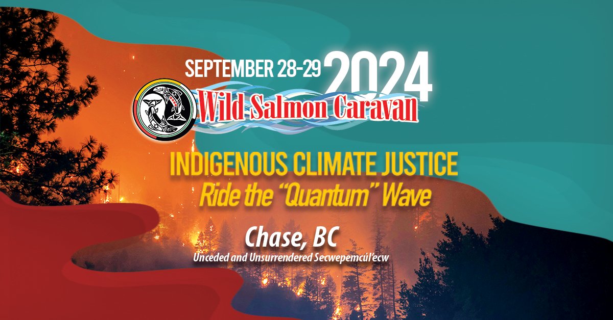 🌊🐟 Wild Salmon Caravan 2024 is here! 🐟🌊
Join us on Sept 28-29 in Chase, BC for two days of celebration, ceremony, and action for Indigenous Climate Justice and wild salmon conservation.
Workshops, parades, art, music &amp; more! 🎶
Get involved: wildsalmoncaravan.ca
#WSC2024