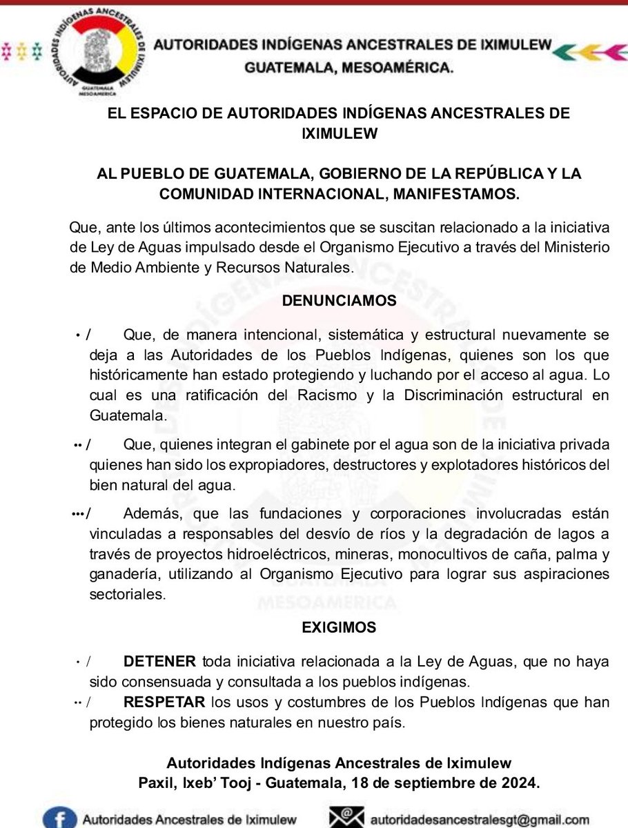 Sobre el proceso de la iniciativa de ley de aguas