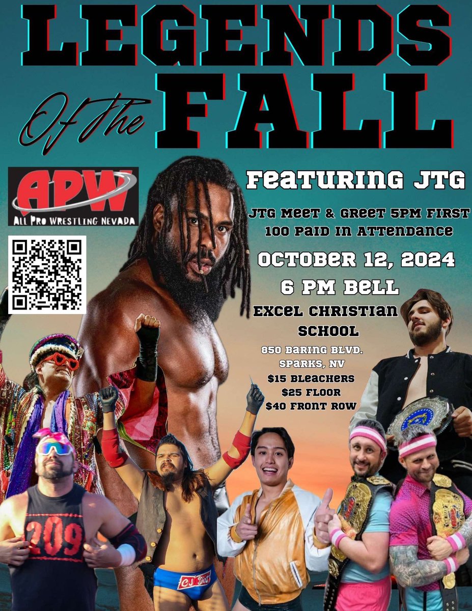 WrestleFactory's tweet image. Three weeks away from @APWNV Legends of the Fall with @Jtg1284. First 100 fans get in at 5:00 and receive an autographed photo.