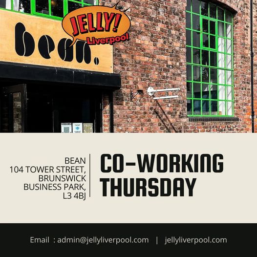 JellyLiverpool's tweet photo. For this weeks Jelly we will be at Bean in Brunswick Dock - why not join us for some great conversation.
#Coworking #Networking #LiverpoolEvents #FreelancerLife #Entrepreneur #RemoteWork #Productivity #Liverpool #CoworkingSpace #SmallBusiness #WorkAndPlay #thingstodoliverpool https://t.co/TglqnmuG5D