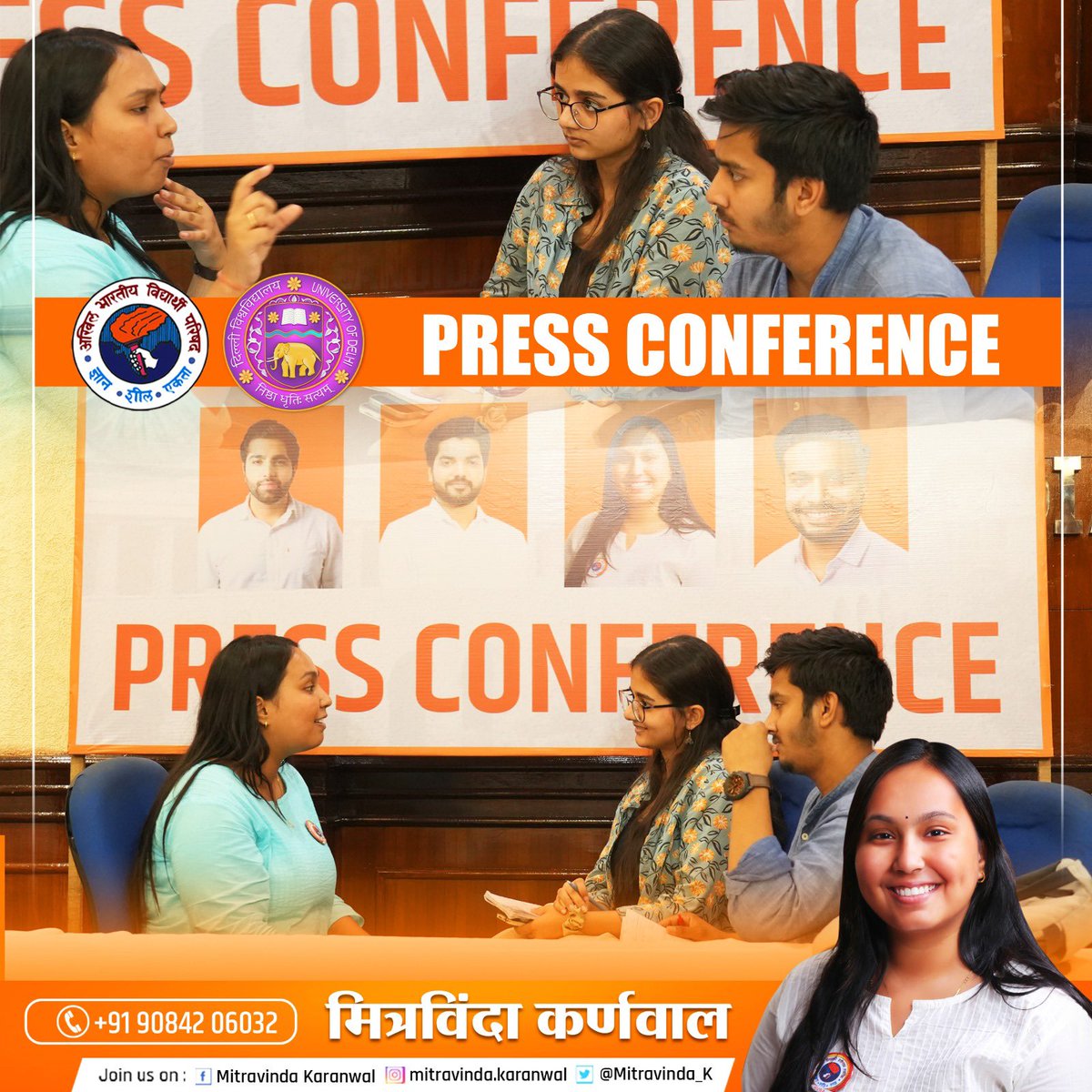 Mitravinda__K's tweet image. It’s time to make your voice heard!

Ballot No.2 
Mitravinda Karanwal for Secretary, DUSU

let’s shape our campus better and empower every student. Your vote is your power! Vote for ABVP! 

VOTE• SUPPORT• ELECT — ABVP

#StudentUnity #Mitravinda4DUSU #DUSupportsABVP
#ABVP4DUSU