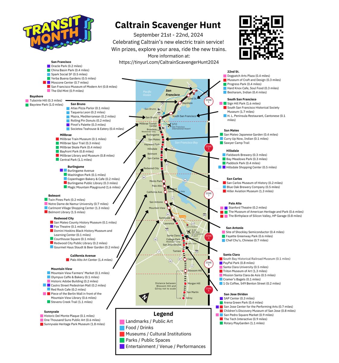 alevin's tweet image. More places to go on electric @Caltrain this weekend for the scavenger hunt #caltrainfun #transitmonth