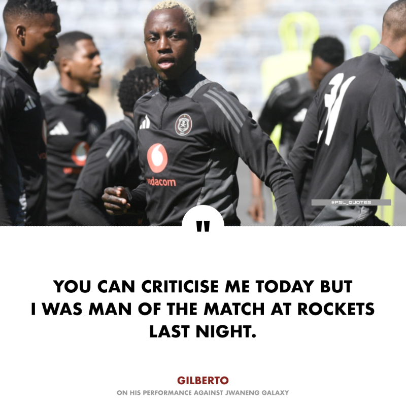Gilberto reflects on his performance against Jwaneng Galaxy 🚨