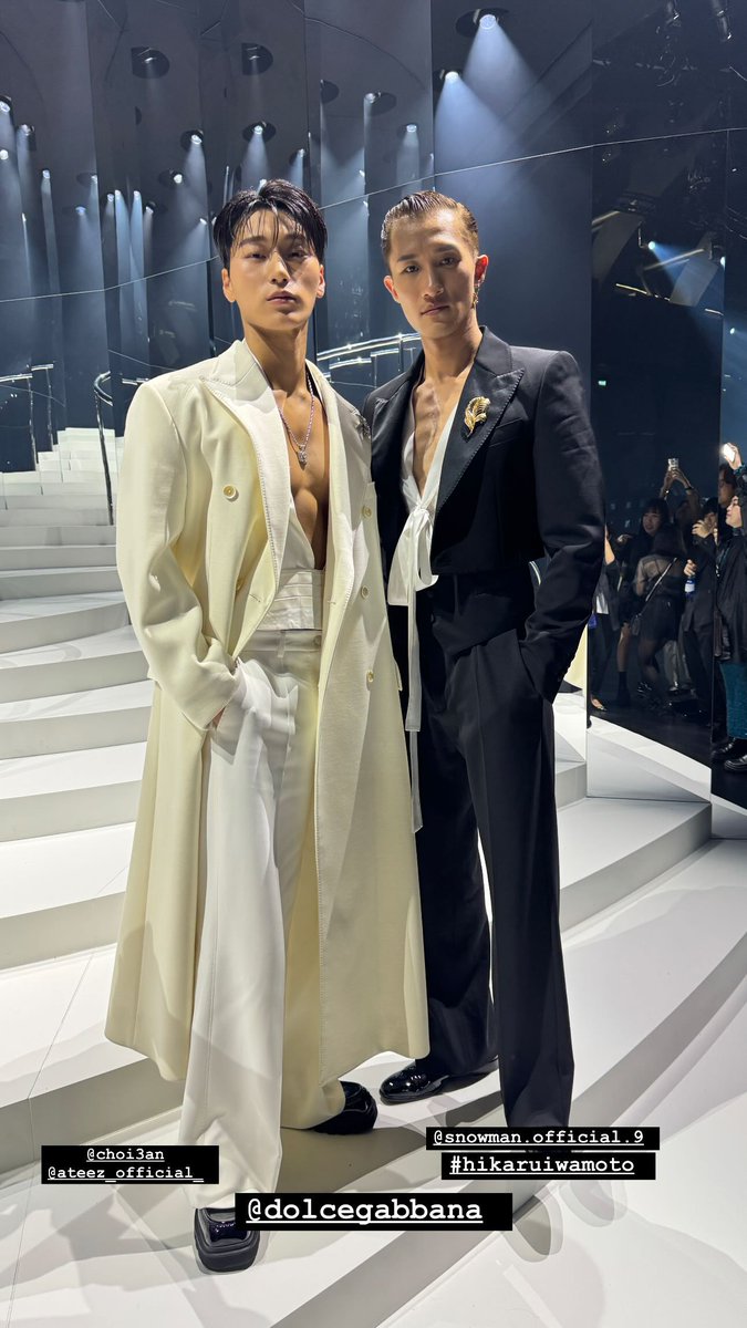 [📷] SAN with Hikaru Iwamoto

#CHOISAN #최산 #DOLCEGABBANA #DGSS25 <a href="/ATEEZofficial/">ATEEZ(에이티즈)</a> <a href="/dolcegabbana/">Dolce&Gabbana</a>
