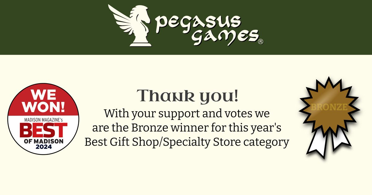 Thank you to everyone! With your support and votes, we won bronze in Madison Magazine's annual Best of Madison poll for best Gift Shop/Specialty Store! #BestOfMadison2024