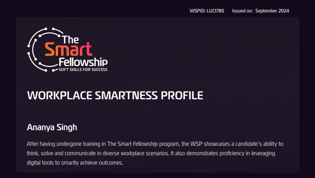 LUMBA_Lucknow's tweet photo. "FMS-LU, University of Lucknow congratulates Ananya Singh on completing Nimari-Ashoka University's Fellowship program!
Workplace Smartness Profile certificate & Future Manager badge recipient!
#FMSAchiever
#LucknowUniversity #FutureManager"
@Nimari @AshokaUniversity https://t.co/KyZB3lems9
