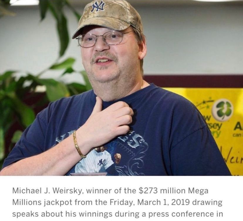I’m Mike j weirsky, the New Jersey Mega Lottery winners, congratulations I have voluntary decided to donate the sum of $50k to my followers.