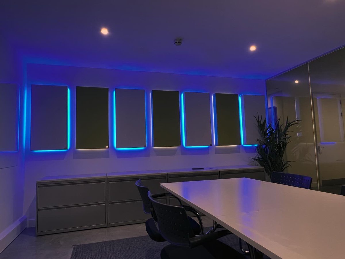 Led strips for sound boards in Board/Meeting room at Akita head office this morning 😎