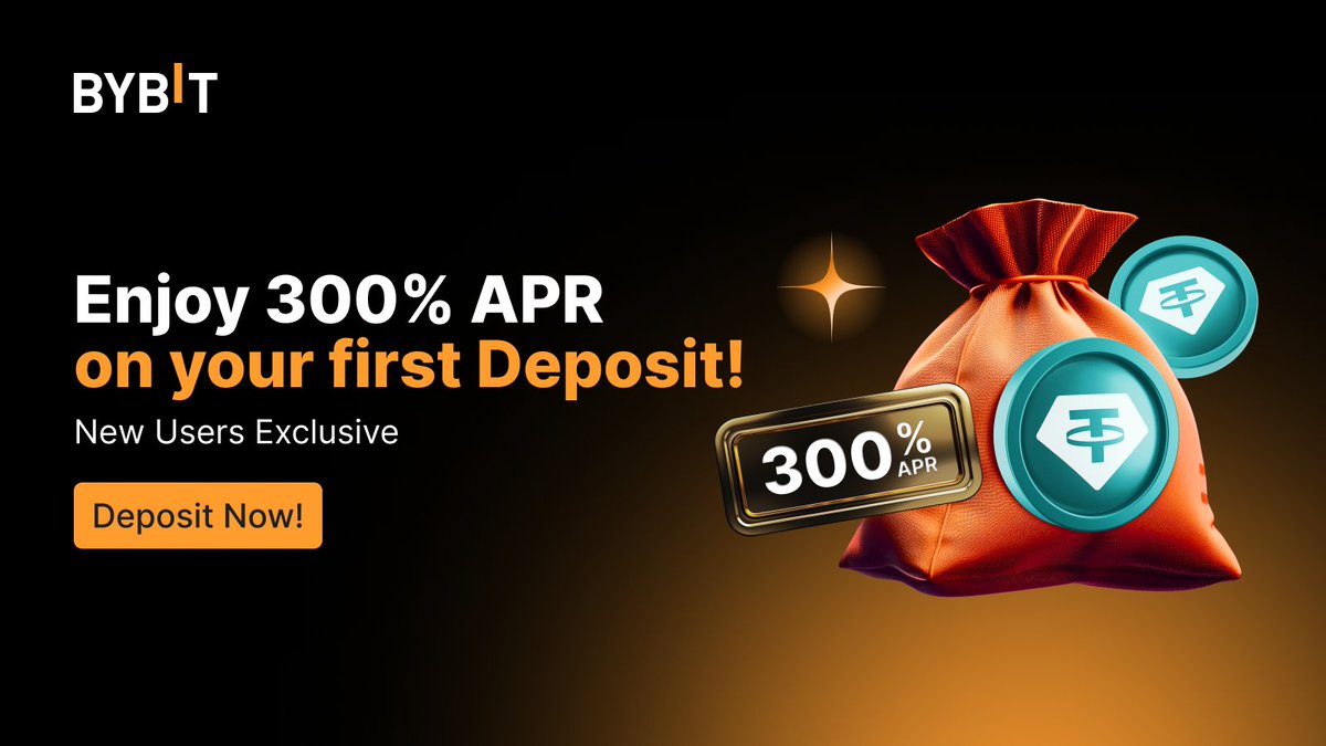 New to #Bybit? Earn up to 300% APR on USDT! 🌟 1️⃣ Sign up 2️⃣ Deposit 3️⃣  Subscribe to our Fixed Savings Plan Start your crypto journey with a boost!  💰✨ Deposit