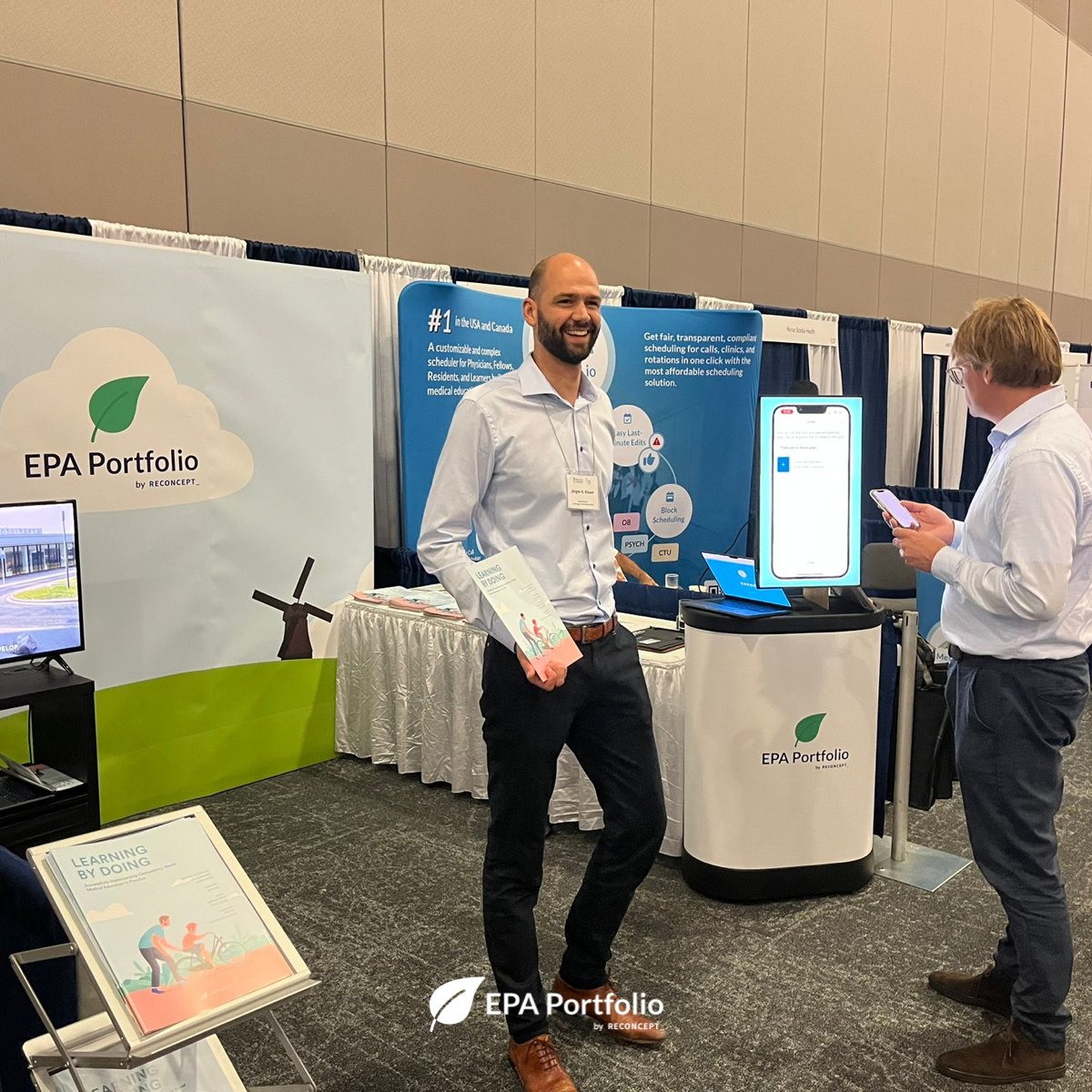 EPAPortfolio's tweet photo. Day 3 of @ICREConf is in full swing! We're grateful for all the amazing conversations and the chance to showcase our EPA portfolio app. Don’t miss your last chance for a live demo &amp; grab our 'Learning By Doing' magazine—full of #CBME insights at stand 118! https://t.co/okUpPgymRO