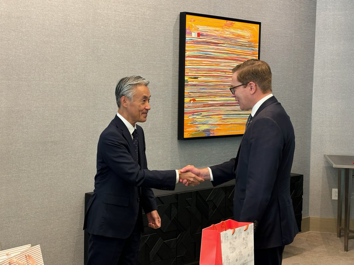 LtGovToland's tweet photo. Thankful to have the chance to sit down with Ambassador Yamada of @JapanEmbDC to discuss the Kansas-Japanese partnership at the Midwest-Japan Association Conference. Japan is Kansas’ third largest trading partner &amp; the future looks very bright for more growth in our relationship! https://t.co/jWi1w5aINF