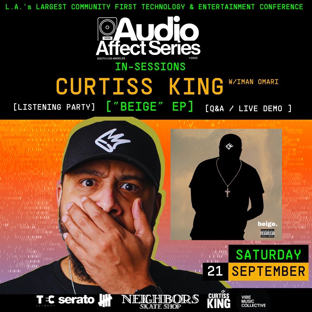CurtissKing's tweet photo. Today at 4pm 📍Neighbor’s Skate Shop TEC Leimert. Curtiss King &amp; @IamImanOmari #BeigeEP https://t.co/ljA1t7S0Gh