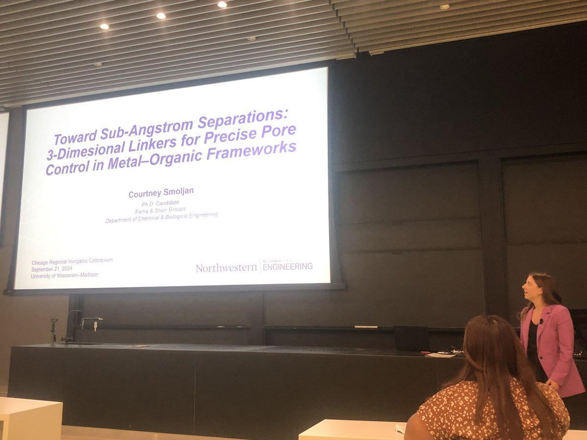The Farha Group (@farhomies) on Twitter photo Graduate student <a href="/courtsmoljan/">Courtney Smoljan</a> also gave a talk on tuning MOFs toward sub-angstrom separations using 3D linkers! Graduate student <a href="/courtsmoljan/">Courtney Smoljan</a> also gave a talk on tuning MOFs toward sub-angstrom separations using 3D linkers!