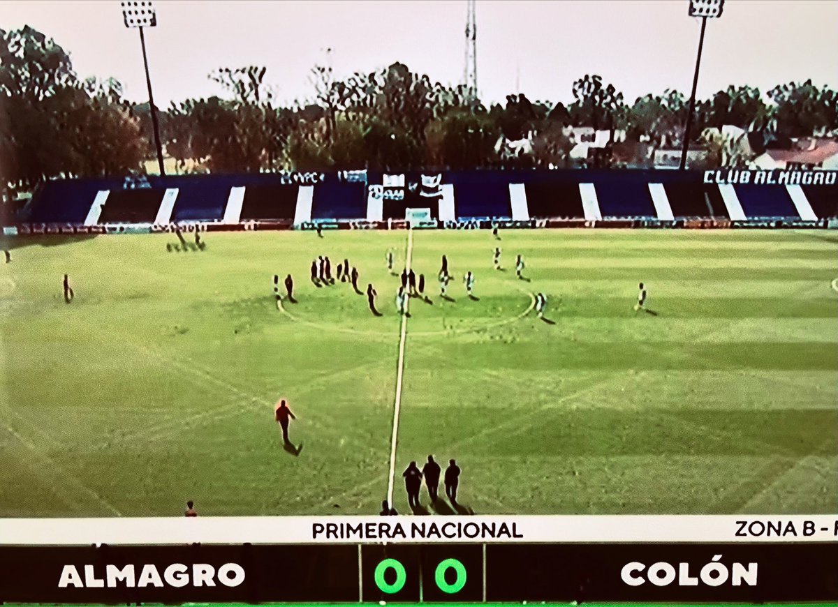 AzulBlancoNegro's tweet photo. FINAL DEL PRIMER TIEMPO!
Almagro 0 Colón 0
Primera Nacional
Fecha 33
Zona B
Estadio Tres de Febrero
TV: DSports 2
#VamosAlmagro
#Almagro
#Colon
#PrimeraNacional
#Futbol
#FutbolArgentino
#AByN https://t.co/Hs7WzT9Cee