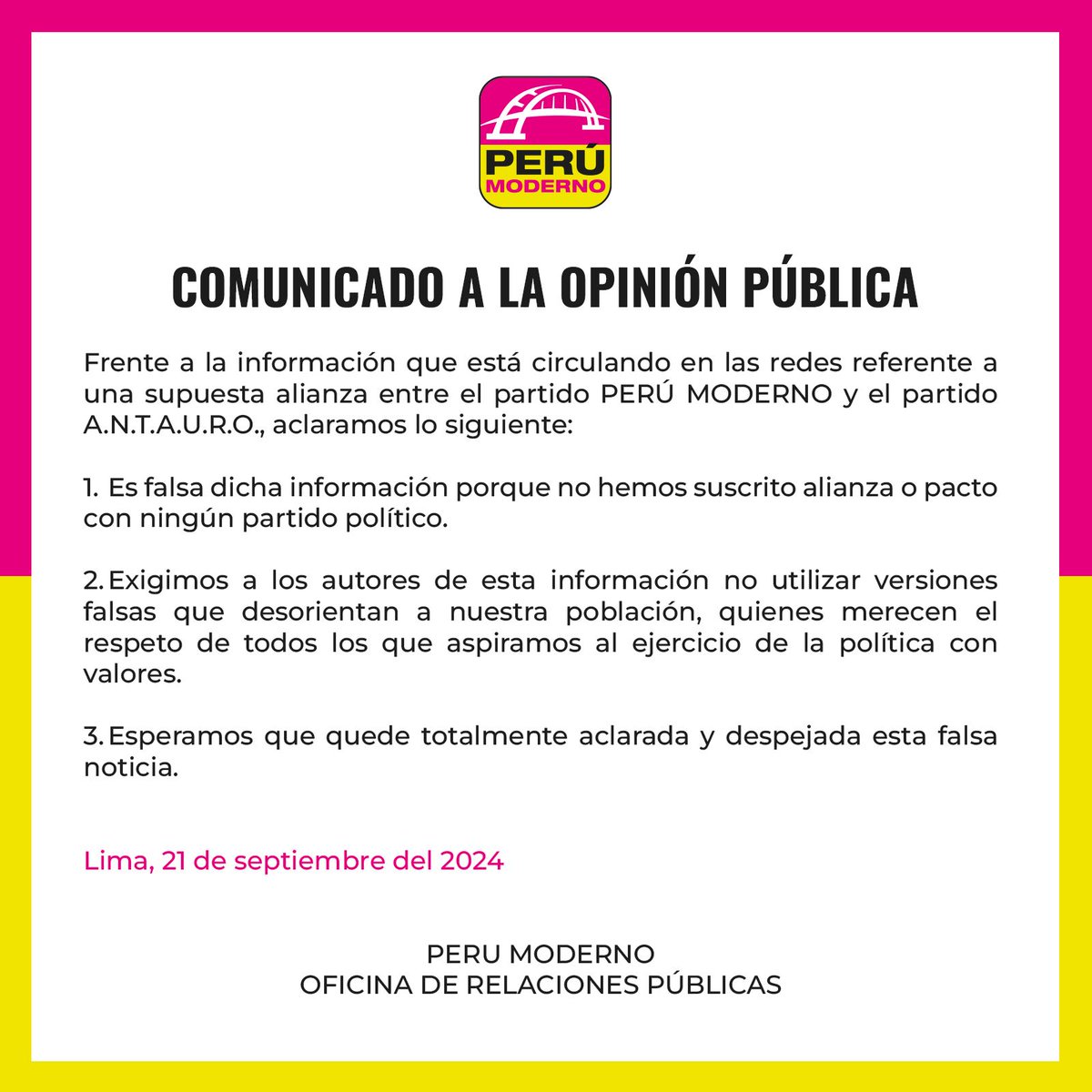 Perú Moderno Oficial tweet media