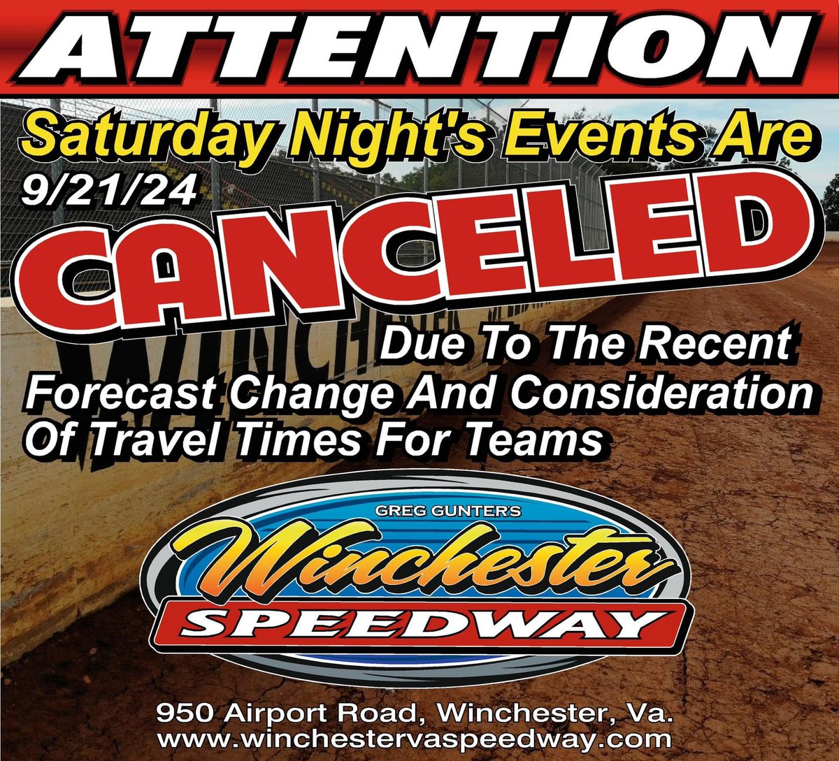 No racing this weekend.  Trever will be back next weekend at Potomac!
