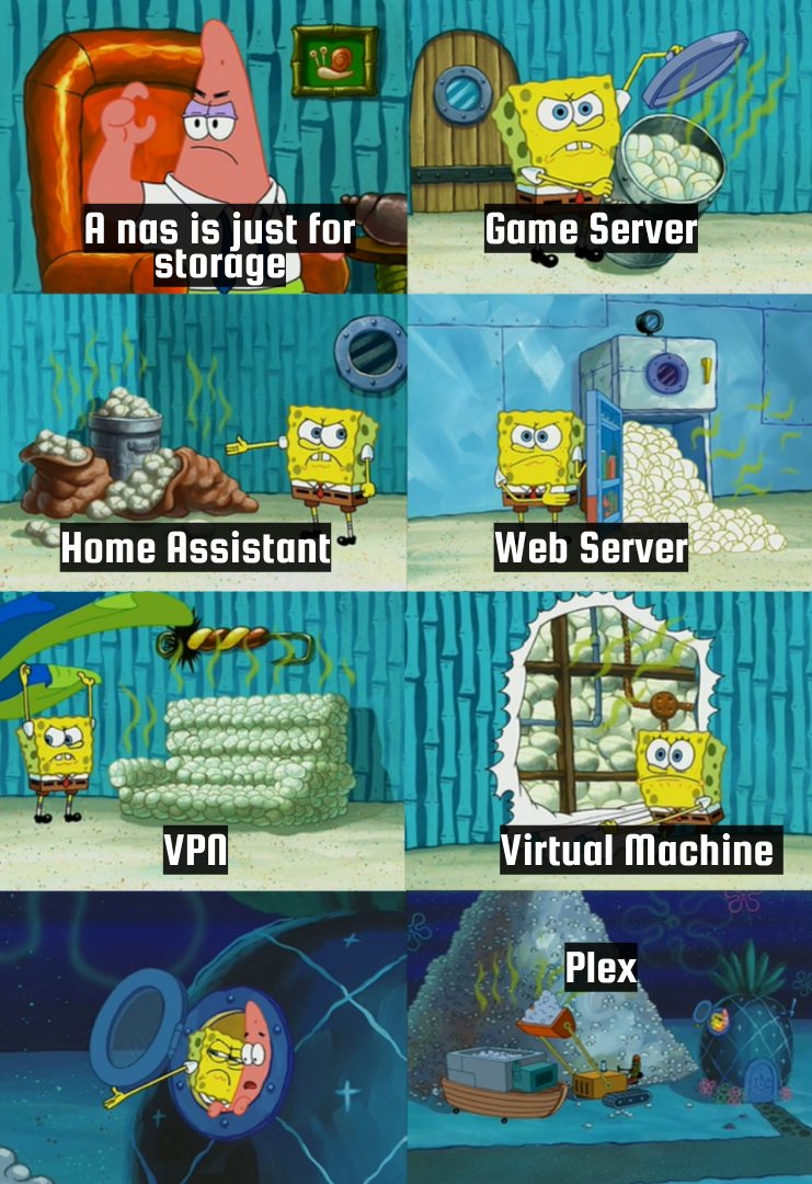 TrueNAS's tweet photo. #datastorage #TrueNAS #NASlife #meme #weekendfun https://t.co/ggb5UdCDqY