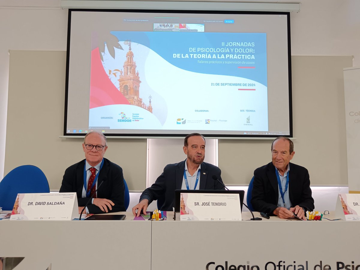 fjcanogarcia's tweet photo. Celebradas con éxito nuestras II Jornadas de #psicologiadeldolor @SEMDOR2 en @COP_AO #Sevilla con el apoyo de @PsicologiaUS @unisevilla. La academia, la profesión y la sociedad científica de la mano promoviendo la atención psicológica a las personas con #dolor. https://t.co/xNNsnppEiR