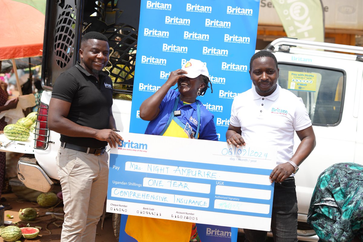 labdunasir's tweet image. Night Ampurire fresh fruit seller in Entebbe reaps from media fundamental role, as @NTVUganda brought to light her plight.@mtnug gifts her with a double cabin where @VivoEnergyUg  rendered fuel offer for one year and @BritamEA offered mechanical insurance for one year.#MakComms