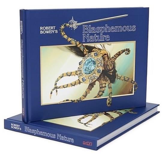 bowenstuff's tweet photo. Hello. Bee greetings sketched into any book orders this weekend (through 9/22) Blasphemous Nature, a Spot Gloss Hard cover book $45, 11x8.5” (opens to 22x8.5”) 192 pages, 100+ color plates. Have a good weekend 🐝 https://t.co/PV5SfMgEVD https://t.co/zgGdhLIV3i