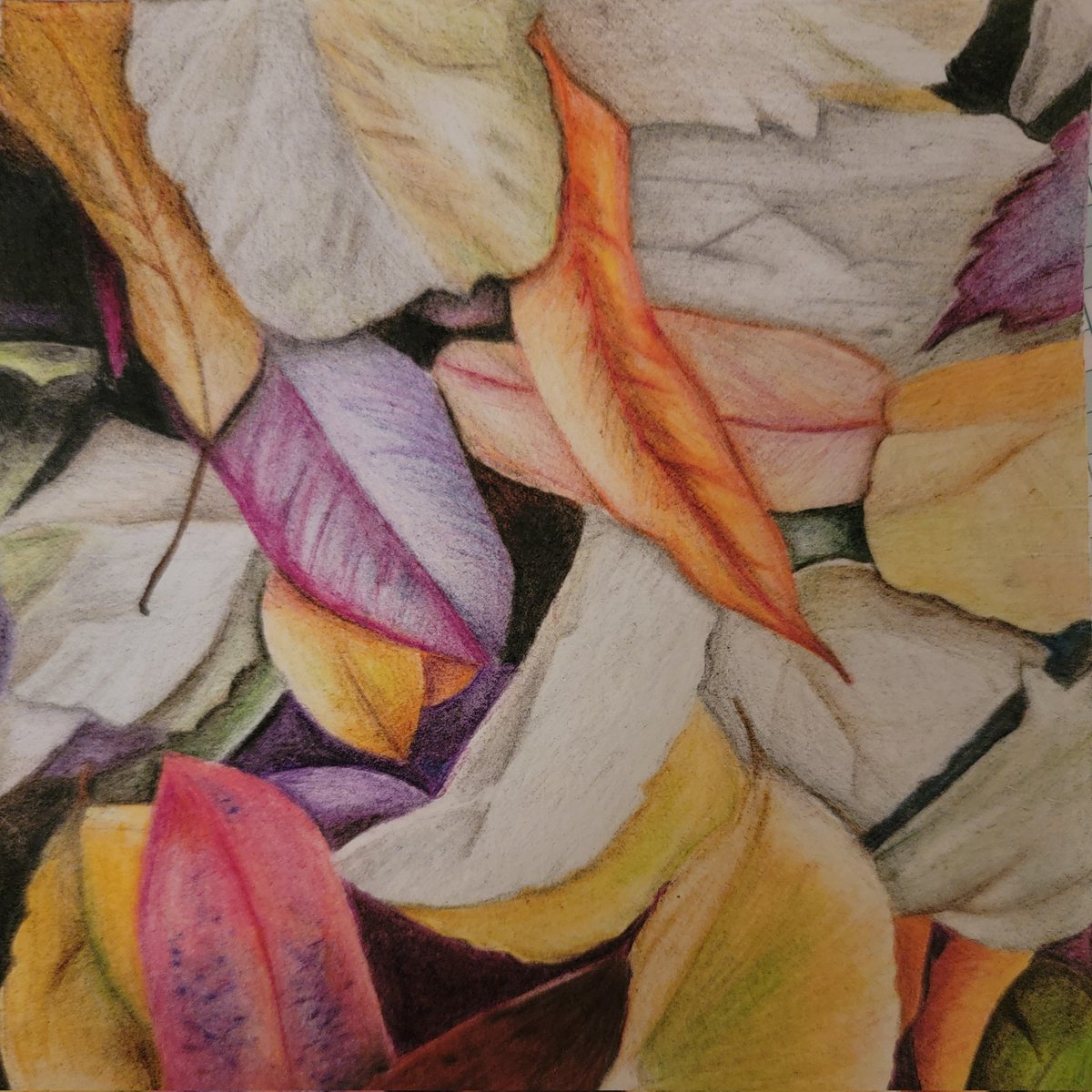 kdawns78's tweet photo. Color study with Art I, fall leaves for some inspiration. I am loving teaching high school! #PCCHS #commodores #PerryCentral @KEDC1 @KedcARTS https://t.co/tJAS6Hivp1