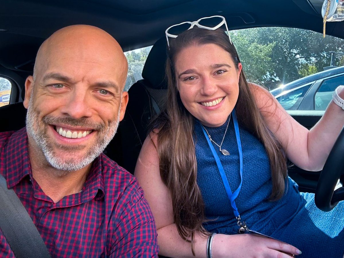 When Podcasters Collide! The fabulous <a href="/PeteDominick/">Pete Dominick</a> Dominick from the @StandUpWithPete podcast invited our co-host @abihummel to an event in Orlando! Thanks for thinking of us, Pete!