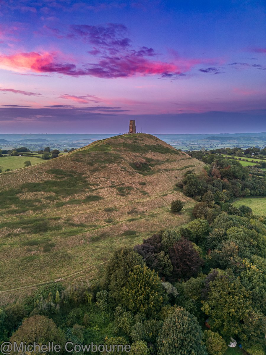 Sunset tonight in Glastonbury on Autumn Equinox Eve.