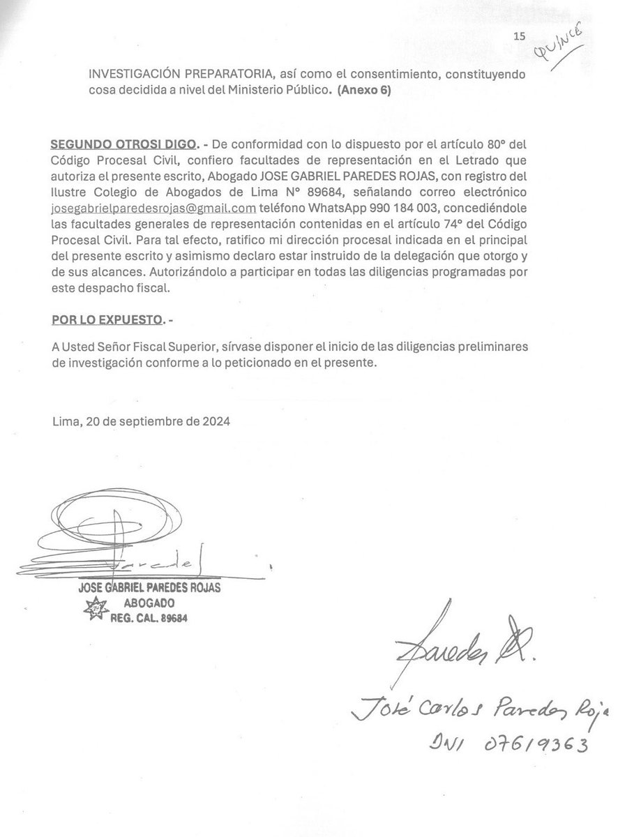 cparedesr's tweet photo. El fiscal Juan Mendoza archivó definitivamente la denuncia penal que Efficop presentó en mi contra por orden de Marita Barreto. Notificado, he denunciado penalmente a la autora material de esta falsa denuncia, la fiscal Naomi Bustillos Tamayo por 3 graves delitos. @FiscaliaPeru https://t.co/Dvq4VGm0t1