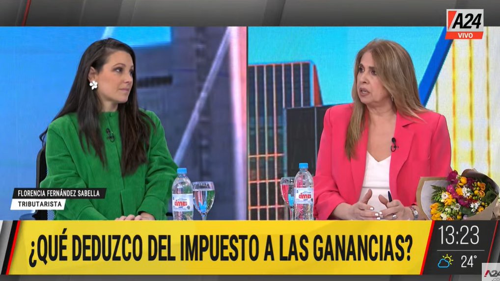 #LoJustoyNecesario
GANANCIAS
"Se deduce para que el piso sea un importe mayor" <a href="/FlorFdezSab/">Florencia Fernandez Sabella</a> tributarista 
👨‍🏫Educación (hijos o propia)
👩‍🍳Empleados domésticos
🏡Alquiler (hasta el 40% por mes y $3,5 millones por año)
🏥Medicina prepaga o aportes complementarios a obras sociales