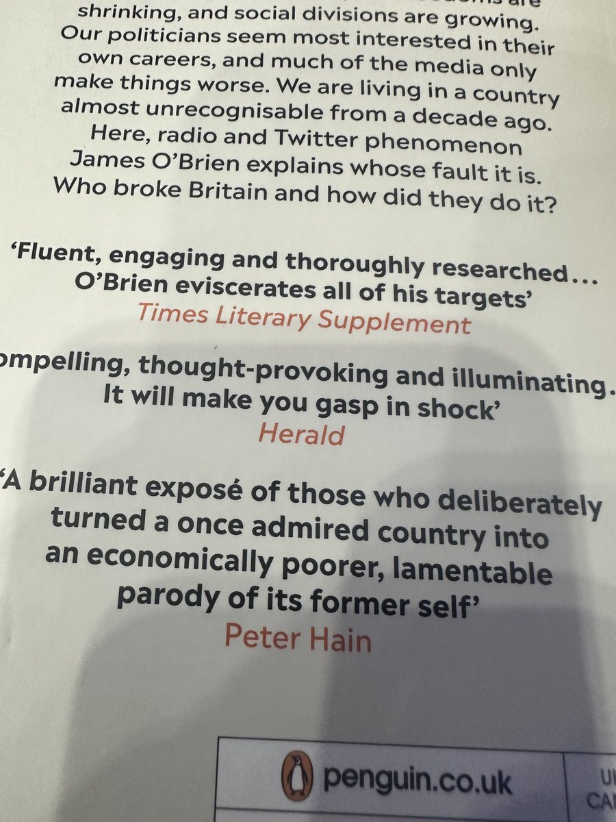 MatthiasMuell15's tweet image. One of the best books I’ve ever read.

Thank you so much, ⁦@mrjamesob⁩ .

#JusticeForFamilies 
#ToryCatastrophe 
#ToryCorruption