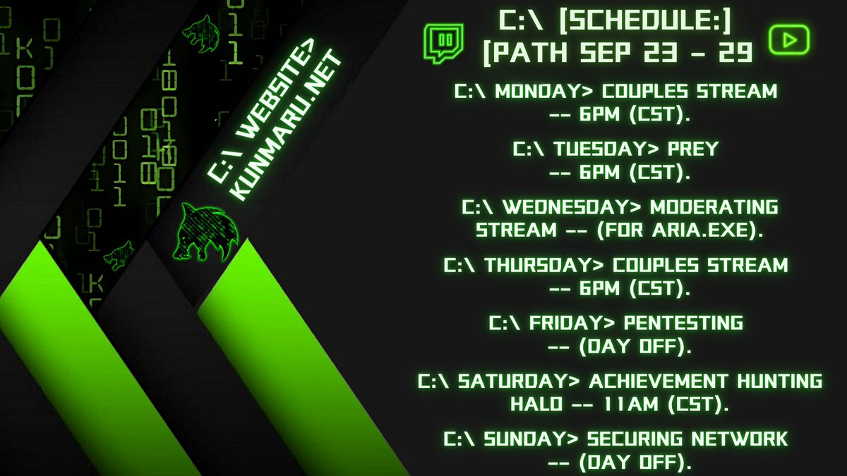 We are back!! New schedule dropped! Back to the regular schedule, with improvements, can you find them all on my Twitch??