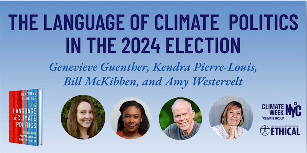 <a href="/InvenergyLLC/">Invenergy</a> And, last but definitely not least, a discussion of THE LANGUAGE OF CLIMATE POLITICS in the 2024 election with the legends Kendra Pierre-Louis, @amywestervelt, and <a href="/billmckibben/">Bill McKibben</a> at <a href="/EthicalNYC/">New York Society for Ethical Culture</a>!

eventbrite.com/e/the-language…

3.75/4