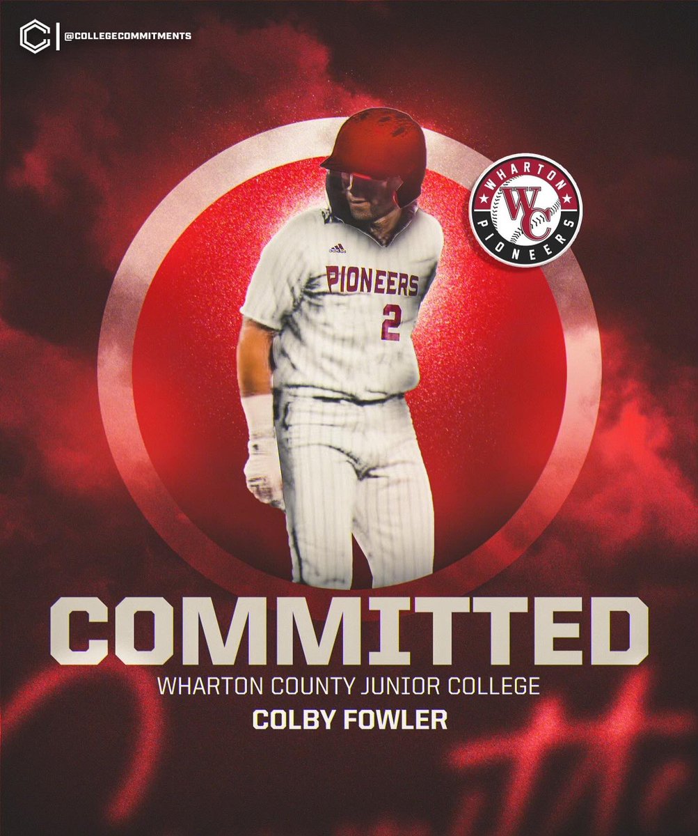 Colby Fowler (@colby_fowler2) on Twitter photo I am excited to announce I am committing to Wharton County Junior College to further my academic and baseball career. I would like to thank all of my coaches, teammates, and family for helping me get to this point. <a href="/treyporras/">Trey Porras</a> <a href="/TheRWatkins/">Ricky Watkins</a> <a href="/WCJC_Pioneers/">Wharton Baseball</a> I am excited to announce I am committing to Wharton County Junior College to further my academic and baseball career. I would like to thank all of my coaches, teammates, and family for helping me get to this point. <a href="/treyporras/">Trey Porras</a> <a href="/TheRWatkins/">Ricky Watkins</a> <a href="/WCJC_Pioneers/">Wharton Baseball</a>