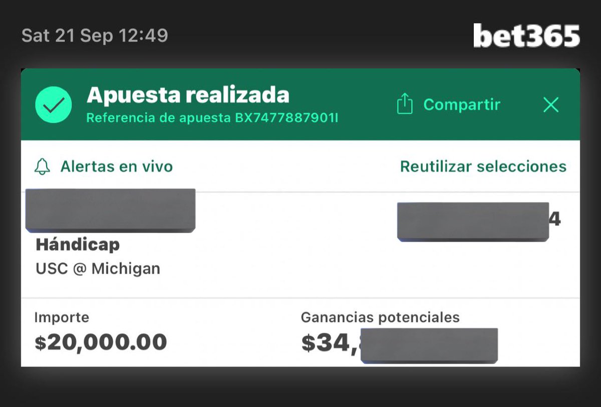 Max play 
20 Mexas !!! 
Mi apuesta más fuerte , después de salir de la cárcel !!

USC vs Michigan 
40 RT se va !!!