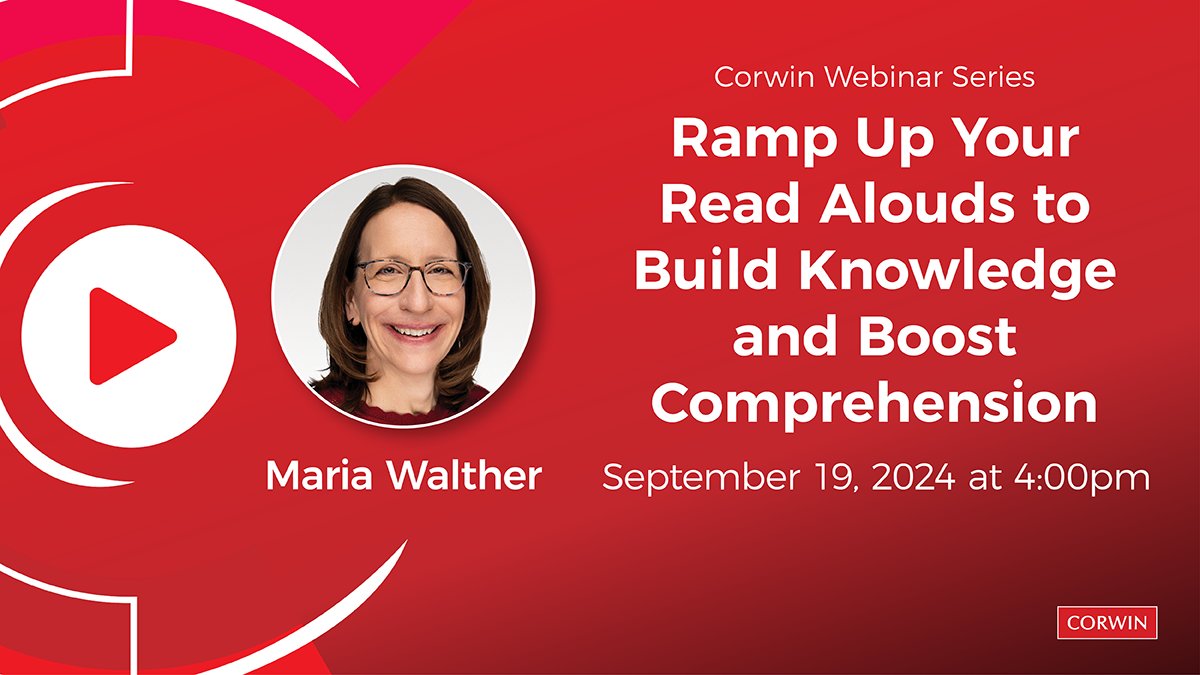Thanks for joining the webinar, Lori! ICYMI, it's already archived on Corwin.com. <a href="/CorwinPress/">Corwin</a>
