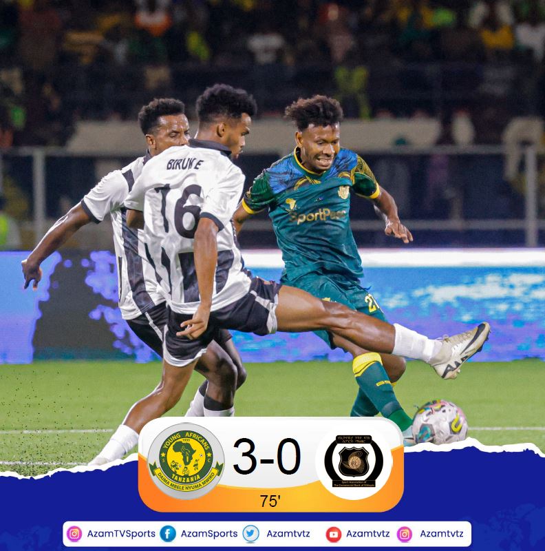 azamtvtz's tweet photo. #CAFCL Gooooal…..!!! Stephane Aziz Ki, dakika ya 74.
Yanga SC 3-0 CBE SA (Agg: 4-0)
LIVE #AzamSports1HD
#CAFCL #CAFChampionsLeague #LigiYaMabingwaAfrika #YangaSC #CBESA #YangaCBE
@YoungAfricansSC https://t.co/BTR18faVJ3