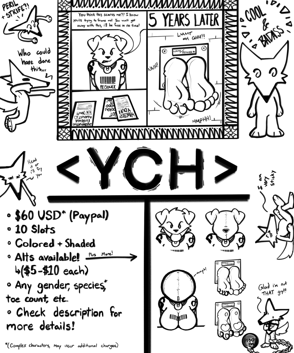 new cool nefarious prison YCH,,,,

check my FA for more details and to claim a slot!

furaffinity.net/view/58185764/