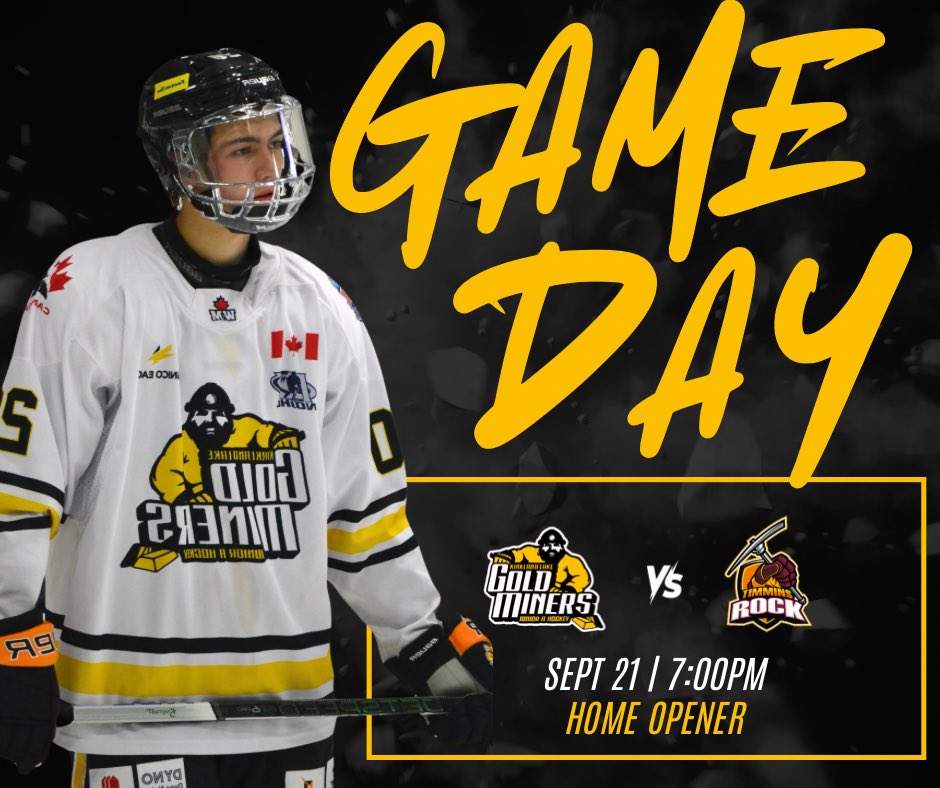 klgm_nojhl's tweet photo. 🚨 ITS GAME DAY 🚨

Come join us at the Joe for our season opener ⛏️

📅 SEPT 21ST
🏠 THE JOE
⏰ 7:00PM
🆚 @timmins_rock
🎟️ AT THE DOOR 

🎨 FACE PAINTING &amp; TEMP TATTOOS
🪧 MAKE A SIGN 

$12 - ADULTS | $10 - STUDENTS &amp; SENIORS https://t.co/uI0eGkL6bD