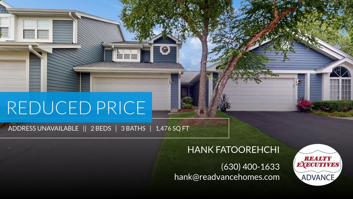 REAdvanceHomes's tweet photo. 📍 Reduced Price 📍 This recently reduced home at Address Unavailable in Schaumburg won't last long, so, don't wait to set up a showing! Reach out here or at (630) 400-1633 for more information! https://t.co/plTKCFNMNf https://t.co/WiZzwHrkAk
