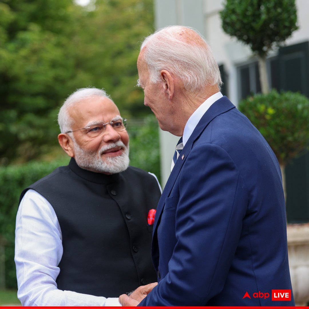 ABPNews's tweet photo. तीन दिवसीय दौरे पर प्रधानमंत्री नरेंद्र मोदी अमेरिका पहुंचे. यहां उन्होंने अमेरिकी राष्ट्रपति जो बाइडेन से उनके आवास पर मुलाकात की और द्विपक्षीय बैठक की. देखें तस्वीरें....
#PMModi #modiinamerica #JoeBiden #America #modimeetsbiden #news #hindi #hindinews #latestnews #latestupdates #abpnews #india