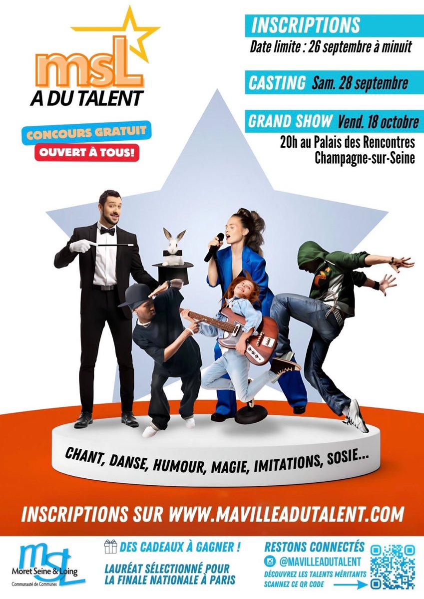 Dernière semaine pour s’inscrire gratuitement au casting de Moret Seine &amp; Loing pour l’opération MSL a du Talent